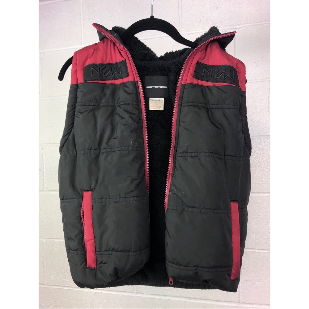NEWSTREETORDER warm zip-up hoodie vest